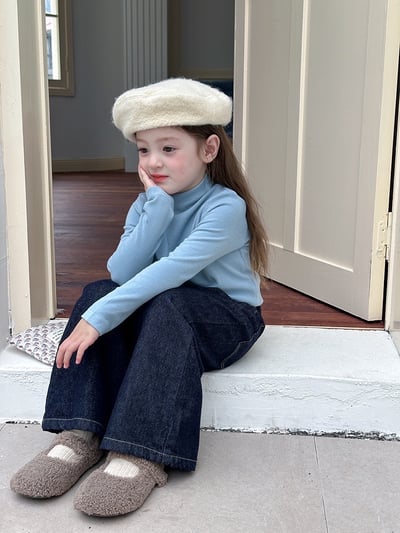 A1-021 純色半高領內搭上衣男女童軟糯舒適中領打底衫4