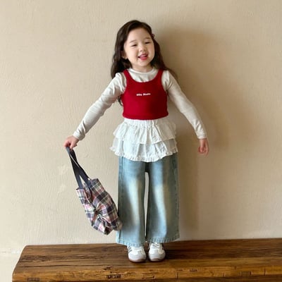 D1-022 字母印花背心+上衣兩件套裝1