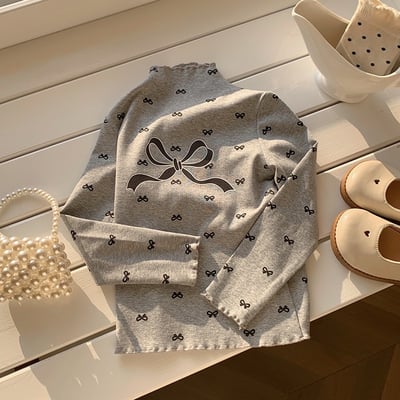 B1-067 氛圍感波點印花打底衫木耳邊上衣7