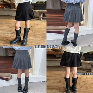 A1-024 韓版休閒半身短裙洋氣垂感百褶裙1