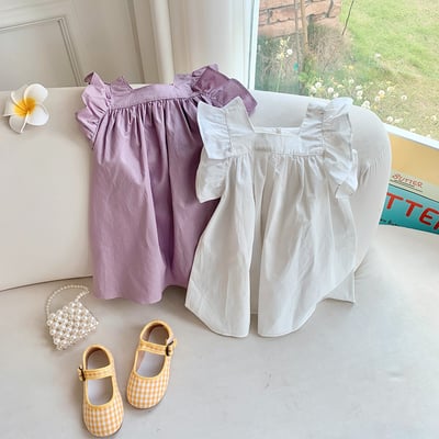 B1-007 小清新荷葉邊飛袖連身裙5