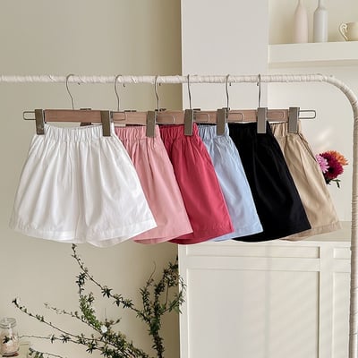 B1-057 休閒褲學院寬鬆短褲鬆緊腰寬褲1