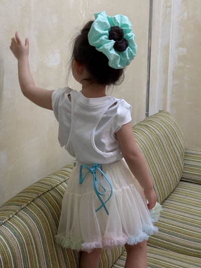 D1-006 韓版後背鏤空短袖/後背交上衣/彩色蓬裙8