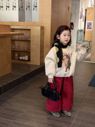 D1-025 羊駝絨加厚圓領上衣+加絨褲子2