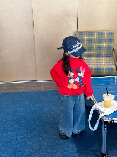 D1-026 加絨加厚圓領印花上衣+加絨牛仔褲3