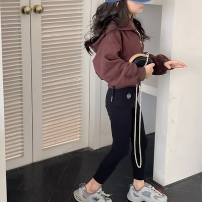 C1-094 貼標修身德絨緊身褲長褲保暖褲5