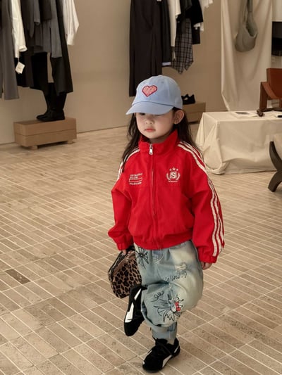 D1-019 韓美式復古外套+塗鴉牛仔褲5