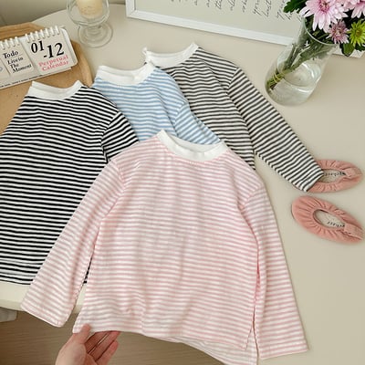 B1-034 防曬衣洋氣時髦寬鬆長袖條紋T上衣4