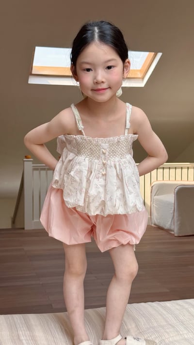 D1-010 韓版碎花吊帶蓬蓬吊帶背心/燈籠短褲2