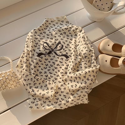 B1-067 氛圍感波點印花打底衫木耳邊上衣6