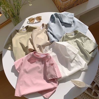 B1-054 百搭兒童純色柔軟短袖上衣2