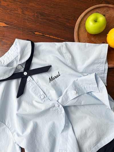 A1-014 泰式學院風小領結襯衫半身裙兩件套裝12