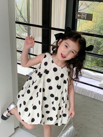 C1-010 圓點可愛花苞裙洋裝背心裙3