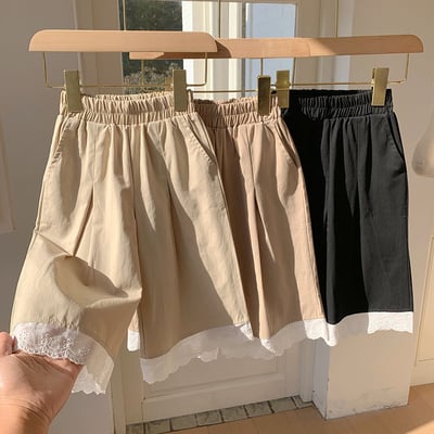 B1-038 刺繡寬腿蕾絲褲休閒百搭直筒褲2