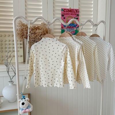 B1-023 蝴蝶結花邊打底衫木耳邊純色軟上衣2