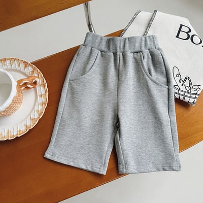 B1-018 韓版休閒束腰五分褲純色針織中褲9