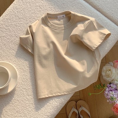 B1-054 百搭兒童純色柔軟短袖上衣10