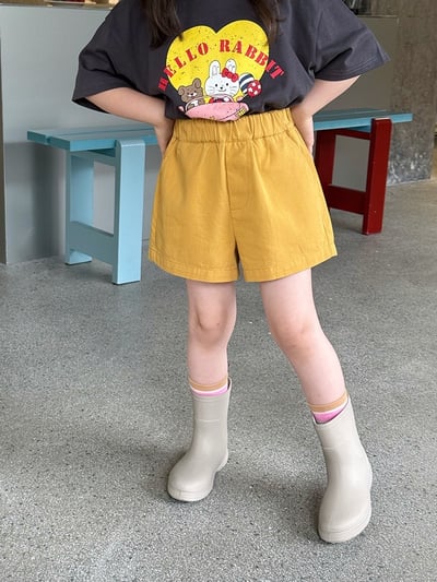 A1-006 全棉短褲女孩寶寶純色休閒三分褲子夏季韓版百搭熱褲11