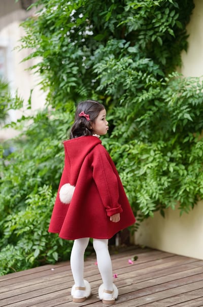 C1-033 聖誕新款尖尖帽呢料加絨加厚斗篷上衣5
