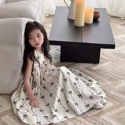 C1-073 蝴蝶結洋氣白裙洋裝公主裙背心裙4