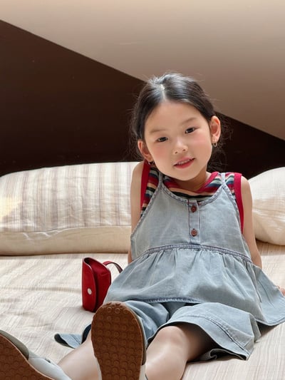 D1-009 韓版牛仔吊帶套裝 牛仔吊帶+七分褲12