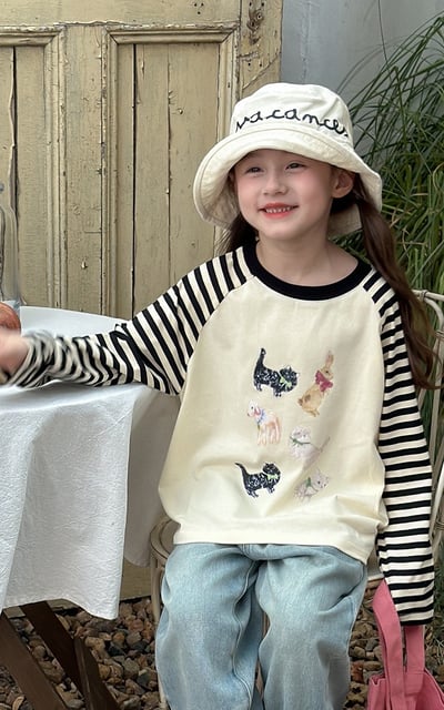 A1-023 韓版可愛長袖軟糯舒適棉質卡通打底衫3