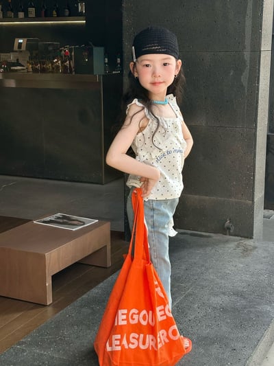 D1-016 韓版波點吊帶不規則設計款背心+喇叭牛仔裤4