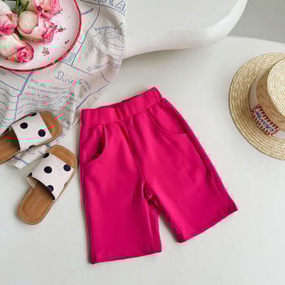 B1-018 韓版休閒束腰五分褲純色針織中褲10