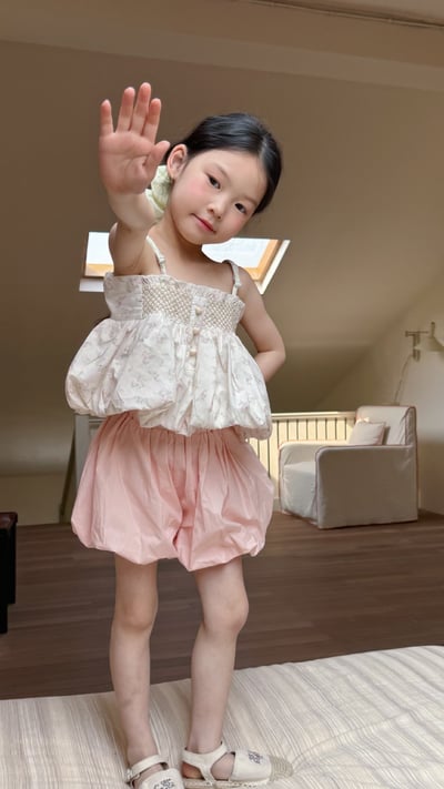 D1-010 韓版碎花吊帶蓬蓬吊帶背心/燈籠短褲5