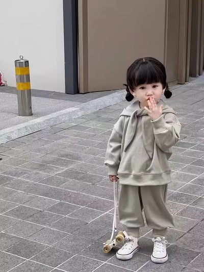 C1-046 尖尖帽圍巾加絨加厚上衣加長褲套裝7