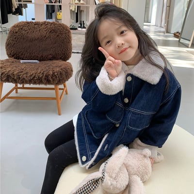 C1-059 仿兔毛超柔加毛牛仔口袋上衣夾克外套2