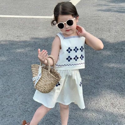 C1-013 繡花背心上衣加裙套裝1