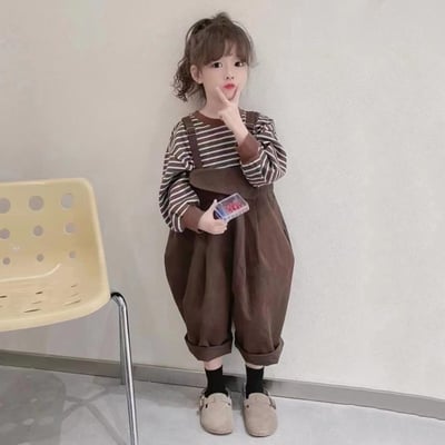 C1-103 條紋長袖打底衫上衣加連身燈籠褲3