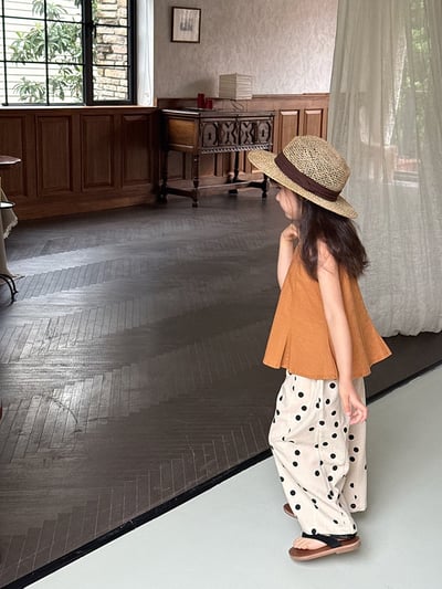 A1-016 度假風無袖娃娃衫上衣舒適麻棉拼接背心套裝5