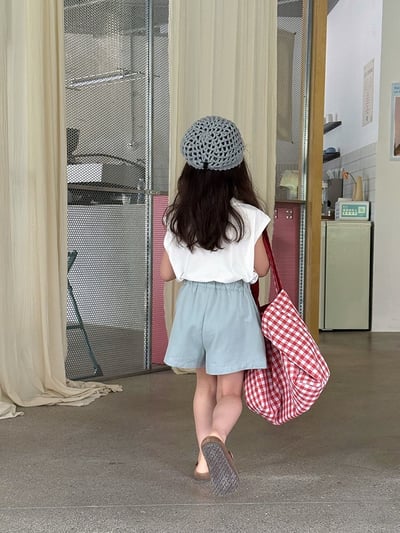 A1-006 全棉短褲女孩寶寶純色休閒三分褲子夏季韓版百搭熱褲7