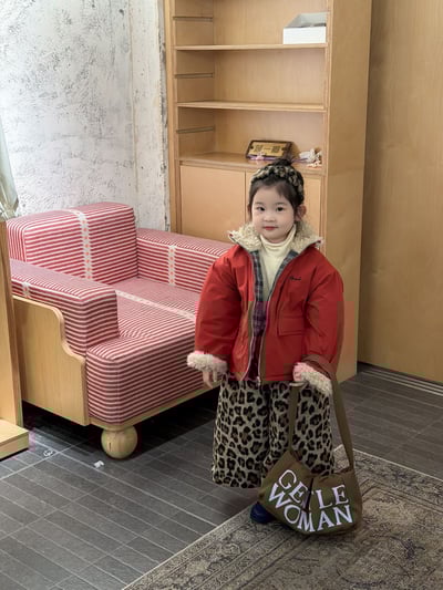 D1-024 夾棉毛領棉服兩面穿外套+加絨豹紋褲4