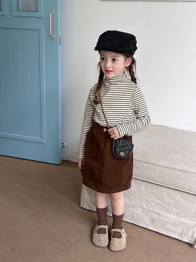 A1-021 純色半高領內搭上衣男女童軟糯舒適中領打底衫7