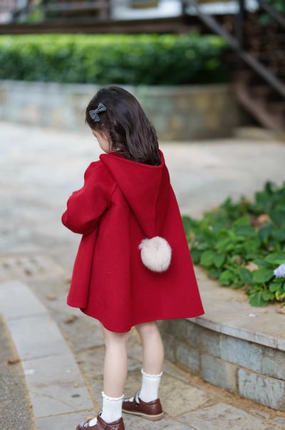 C1-033 聖誕新款尖尖帽呢料加絨加厚斗篷上衣6