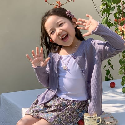 B1-033 春夏針織開襟坑條長袖防曬衣外套3