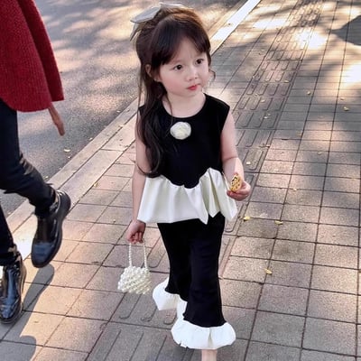 C1-081 芭蕾公主背心上衣時髦長褲套裝2