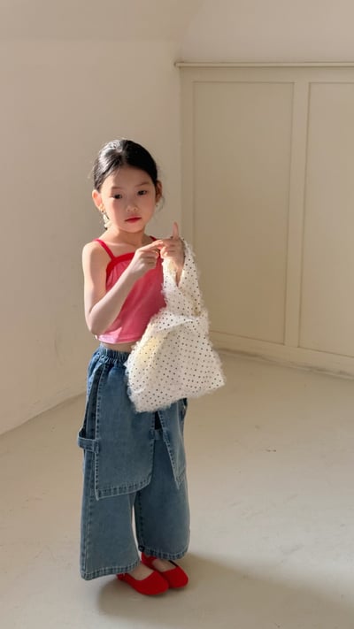 D1-011 韓版絲絨吊帶短版背心+牛仔裙褲8