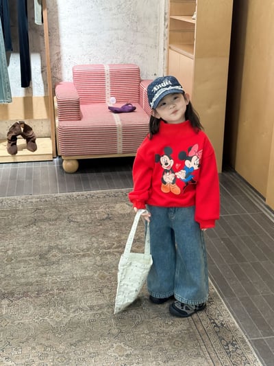 D1-026 加絨加厚圓領印花上衣+加絨牛仔褲7