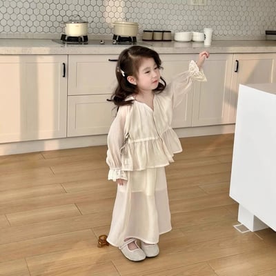 C1-077 小香風洋氣襯衫寬褲甜美兩件套2