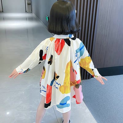 C1-101 娃娃領長袖卡通洋裝A字裙4