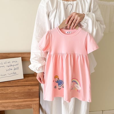 B1-042 歐美風卡通童裙兒童公主裙短袖純棉洋裝6