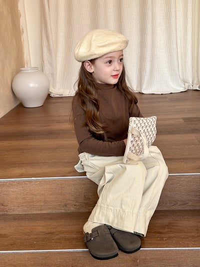 A1-021 純色半高領內搭上衣男女童軟糯舒適中領打底衫14