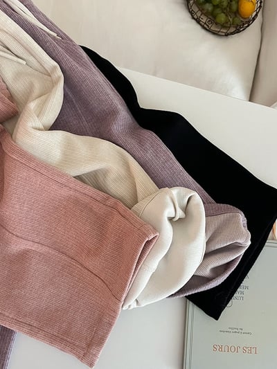 A1-022 洋氣保暖休閒褲加厚羊絨混紡直筒褲12