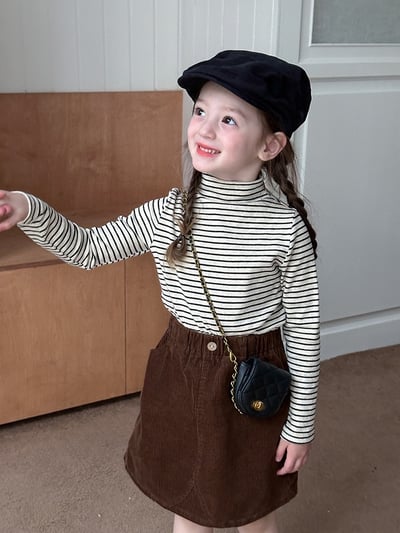 A1-021 純色半高領內搭上衣男女童軟糯舒適中領打底衫6