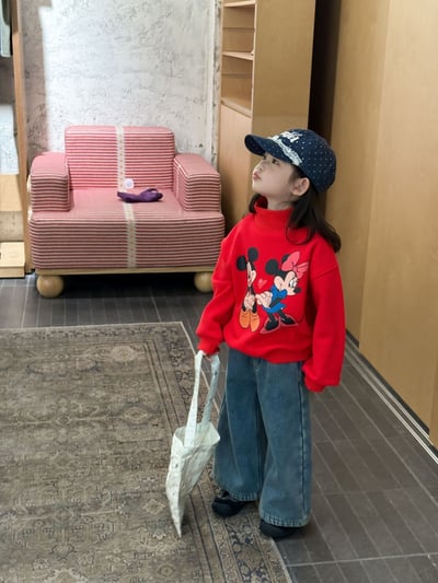 D1-026 加絨加厚圓領印花上衣+加絨牛仔褲10