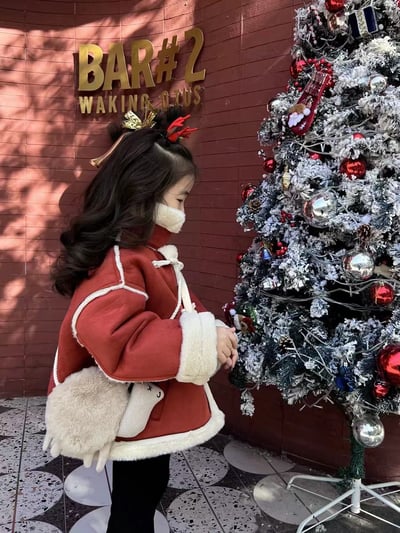 C1-036 聖誕新款鹿皮絨複合仿兔毛內裡保暖加厚外衣外套2